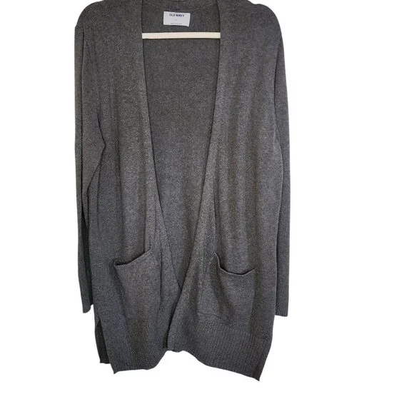 Old Navy Gray Open Front Longline Cardigan Sweater Size XL - Picture 2 of 5